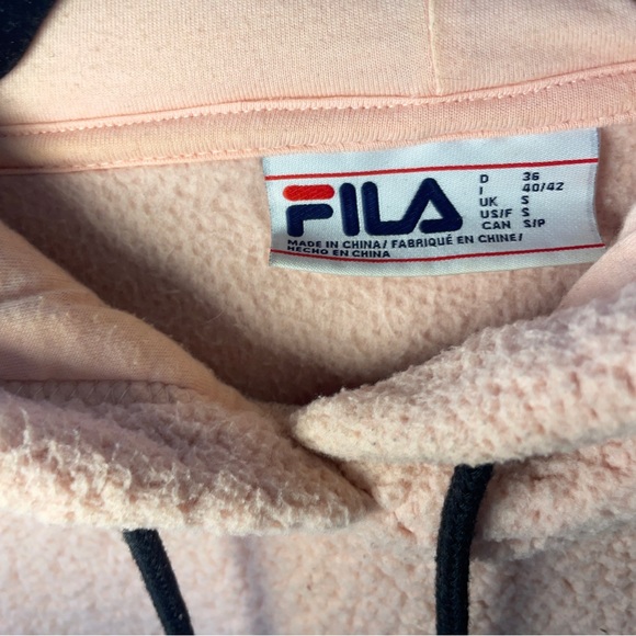 FILA Pastel Pink Pullover Sherpa Hoodie - Picture 2 of 4